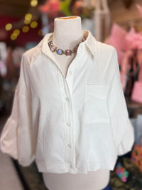 Classy white bubble top