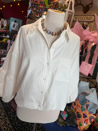 Classy white bubble top