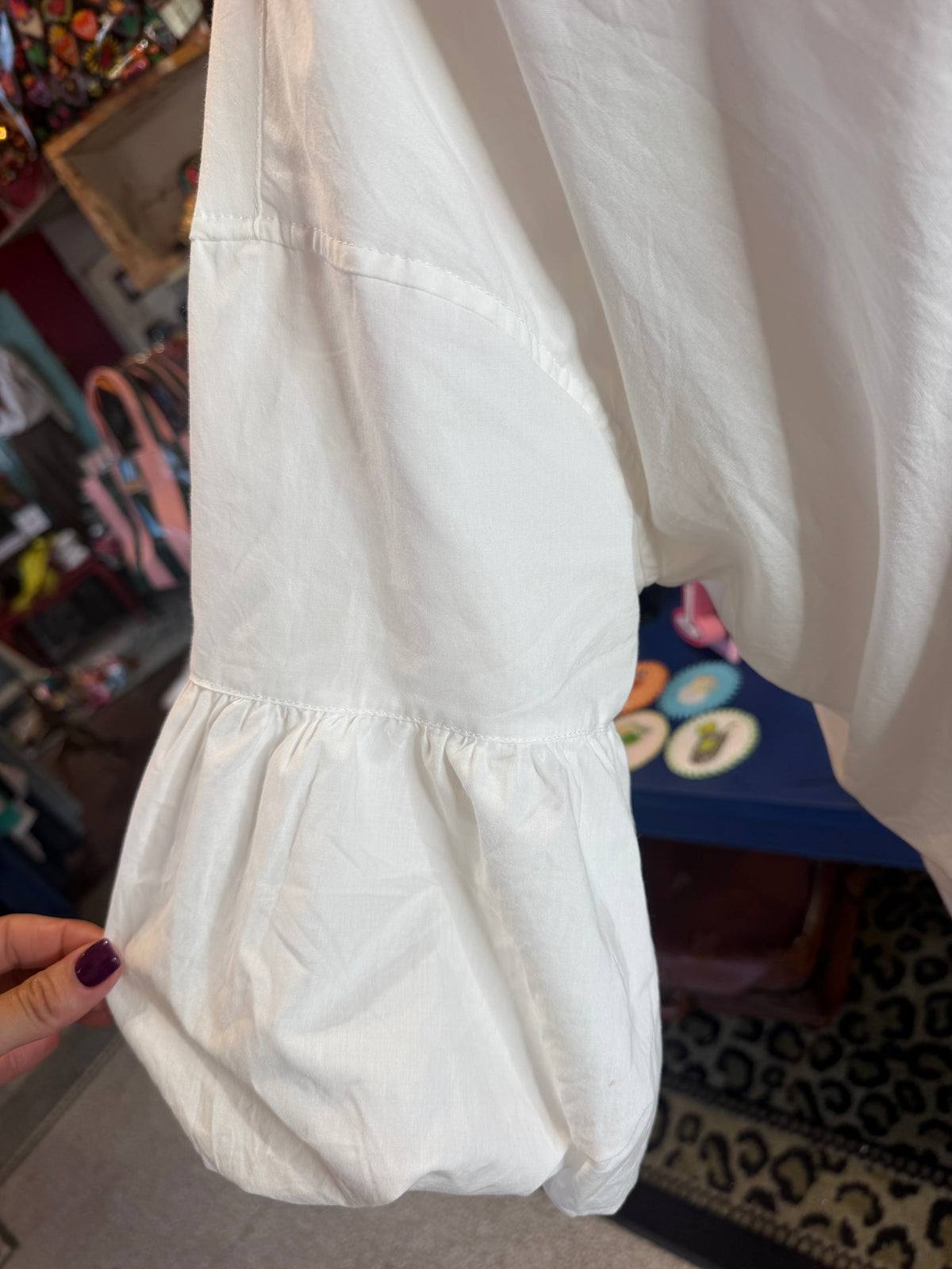 Classy white bubble top