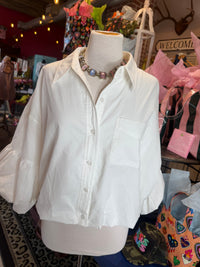 Classy white bubble top