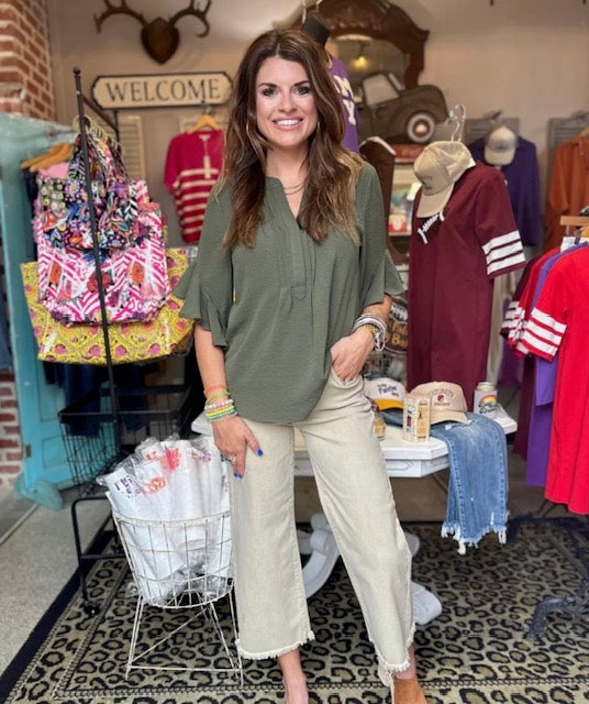 The Khaki Denim Pants- Sale