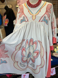 The Khaki Coral Boho Dress