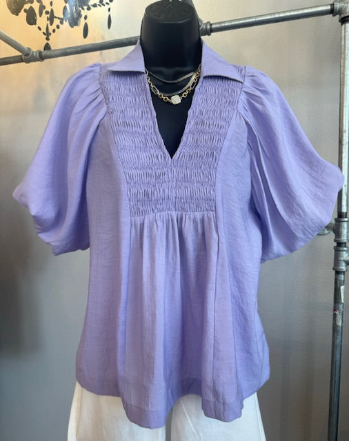 The Smocked Lavender Top