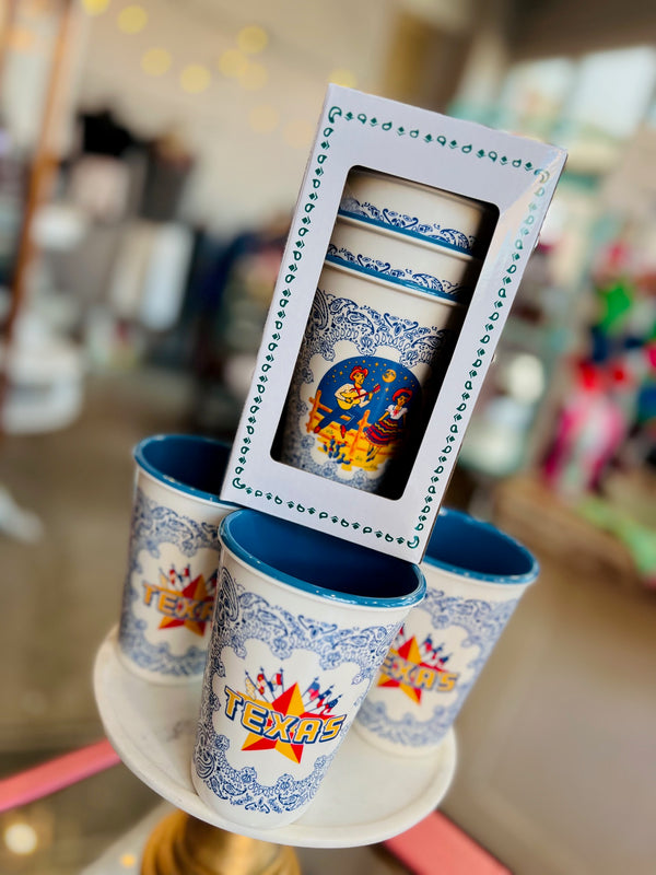 TEXAS Melamine Cups - Set of 4