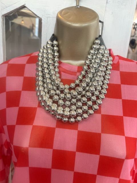 Silver Multistrand Magnetic Necklace