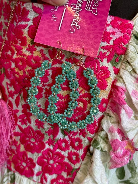 Flower Power Earrings - Teal