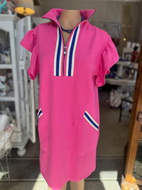 Preppy Stripes Dress-Pink