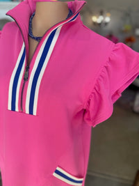 Preppy Stripes Dress-Pink