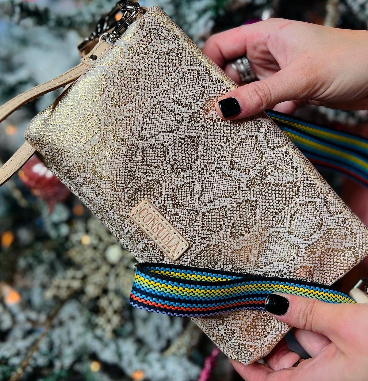 Uptown Crossbody - CONSUELA - Gold Snakeskin