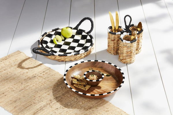 Mud Pie Bistro Woven Platter Set