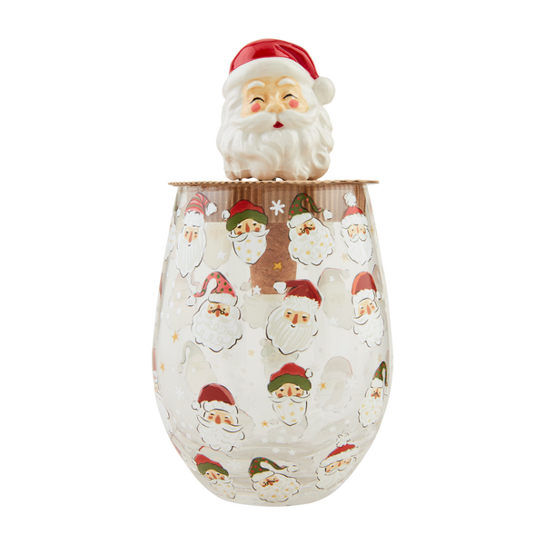 Santa Wine Glass