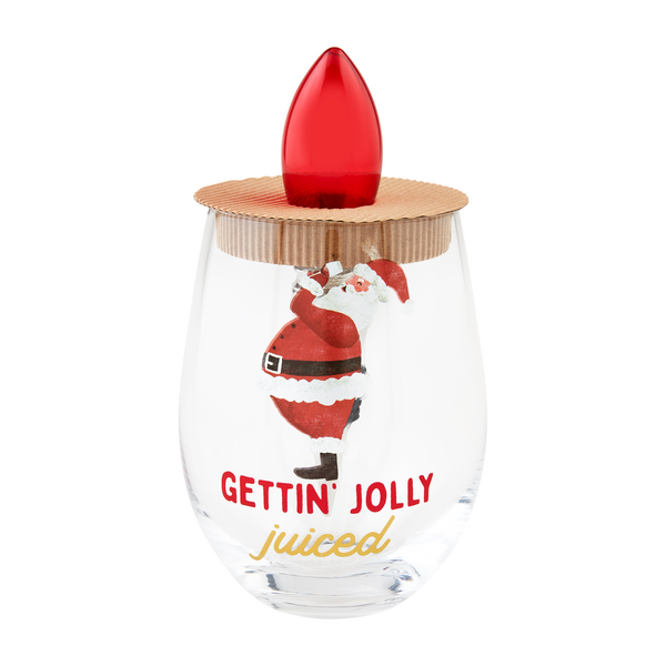 Getting Jolly Juiced Wine Glass