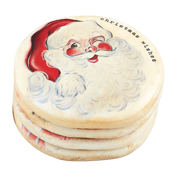 Resin Santa Coaster Set