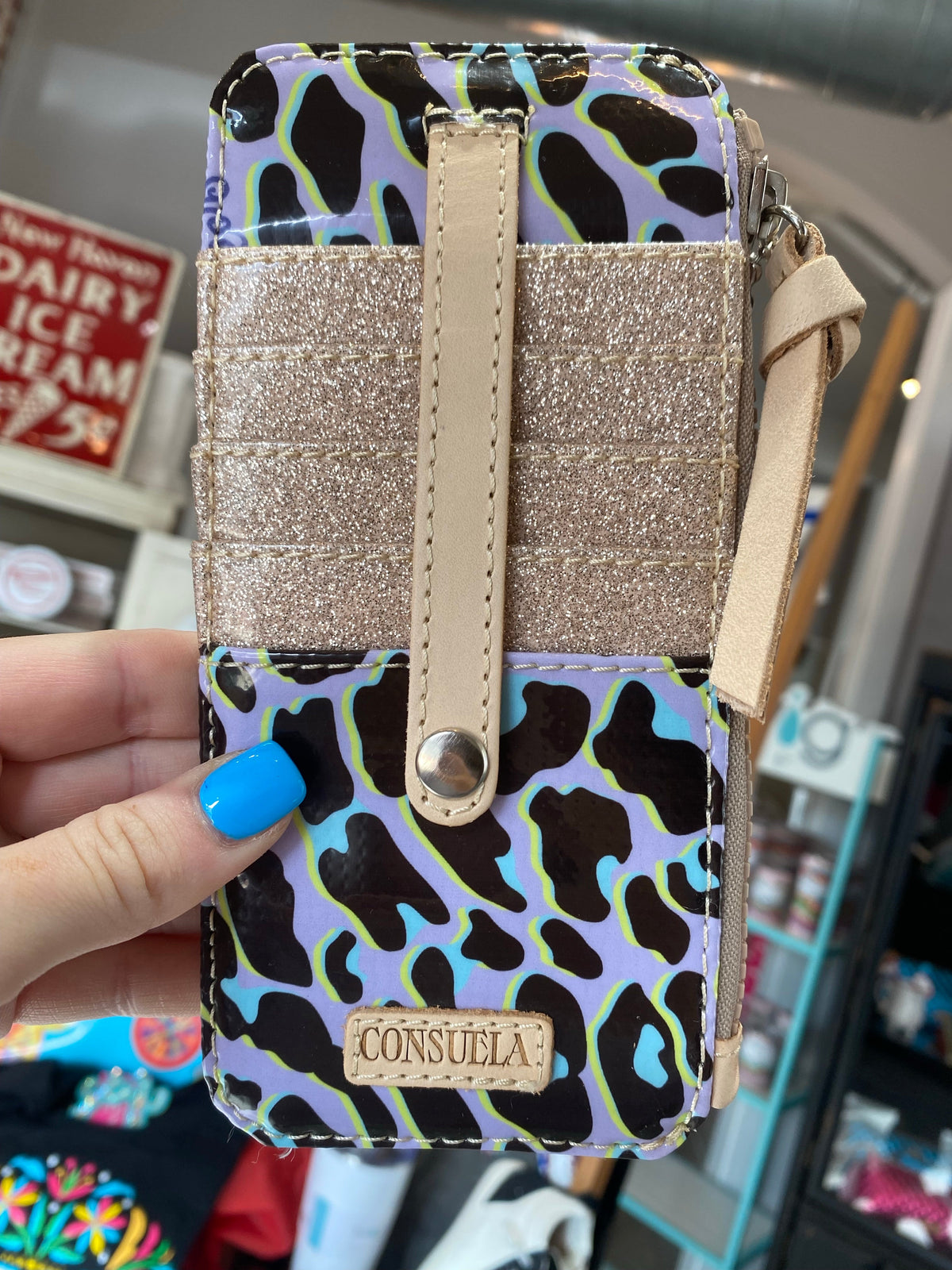 CONSUELA Card Organizer - Lavender Leopard