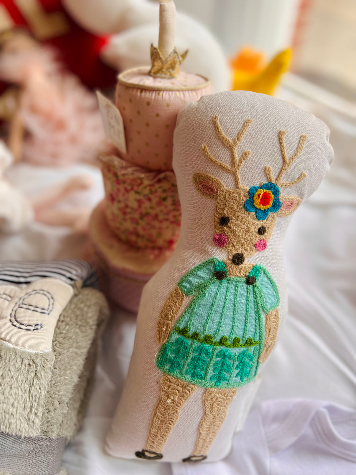 Embroidered Doll Pillow